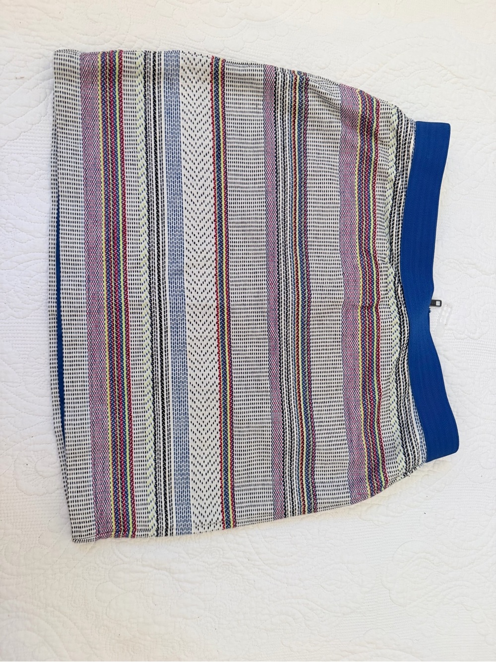 GAP Striped Mini Skirt with Blue Waistband